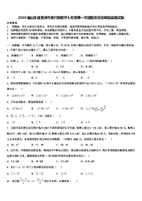 2026届山东省滨州市博兴县数学七年级第一学期期末质量跟踪监视试题含解析