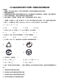 2026届山东省寿光市数学七年级第一学期期末质量检测模拟试题含解析