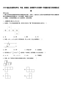 2026届山东省青岛李沧、平度、西海岸、胶州数学七年级第一学期期末复习检测模拟试题含解析