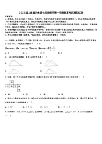 2026届山东省沂水县七年级数学第一学期期末考试模拟试题含解析