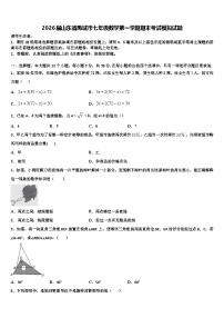 2026届山东省禹城市七年级数学第一学期期末考试模拟试题含解析