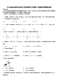 2026届山东省枣庄山亭区七校联考数学七年级第一学期期末经典模拟试题含解析