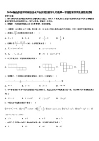 2026届山东省潍坊高新技术产业开发区数学七年级第一学期期末教学质量检测试题含解析