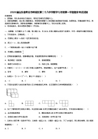 2026届山东省枣庄市峄城区第二十八中学数学七年级第一学期期末考试试题含解析