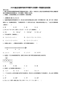 2026届山东省邹平唐村中学数学七年级第一学期期末监测试题含解析