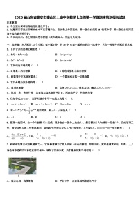 2026届山东省泰安市泰山区上高中学数学七年级第一学期期末检测模拟试题含解析