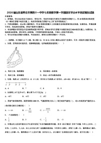2026届山东省枣庄市第四十一中学七年级数学第一学期期末学业水平测试模拟试题含解析