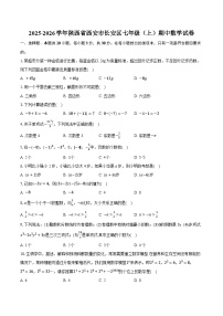 2025-2026学年陕西省西安市长安区七年级（上）期中数学试卷