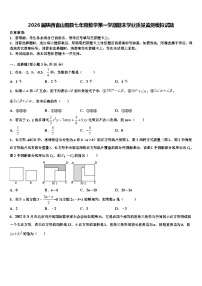 2026届陕西省山阳县七年级数学第一学期期末学业质量监测模拟试题含解析