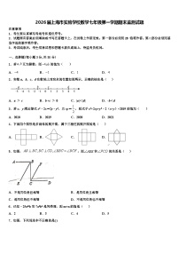 2026届上海市实验学校数学七年级第一学期期末监测试题含解析