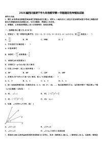2026届四川省遂宁市七年级数学第一学期期末统考模拟试题含解析