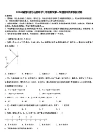 2026届四川省乐山四中学七年级数学第一学期期末统考模拟试题含解析