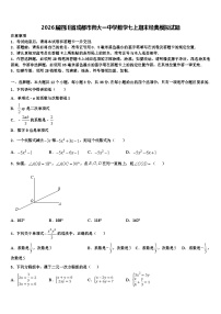 2026届四川省成都市师大一中学数学七上期末经典模拟试题含解析