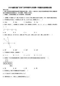 2026届四川省广安市广安中学数学七年级第一学期期末监测模拟试题含解析