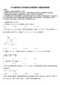 2026届四川省广安市岳池县七年级数学第一学期期末调研试题含解析