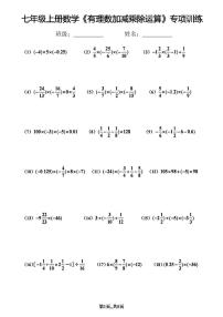 2024版人教版七年级上册数学期末有理数加减乘除运算专项训练含答案