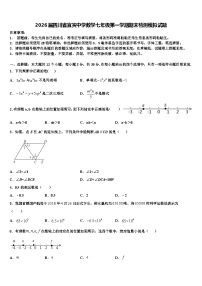 2026届四川省宜宾中学数学七年级第一学期期末检测模拟试题含解析