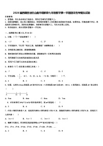 2026届西藏自治区山南市错那县七年级数学第一学期期末统考模拟试题含解析