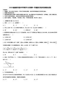 2026届益阳市重点中学数学七年级第一学期期末质量检测模拟试题含解析