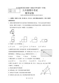 广东省深圳市红岭中学2025-2026学年9年级上学期期中数学试卷