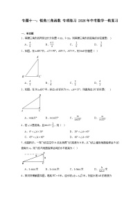 专题十一：锐角三角函数+专项练习+++2026年中考数学一轮复习