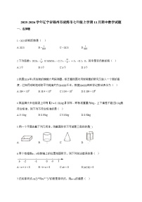 2025~2026学年辽宁省锦州市凌海市七年级上学期11月期中数学试卷【附解析】