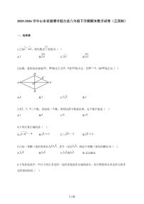 2025~2026学年山东省淄博市桓台县八年级下学期期末数学试题（五四制）含解析