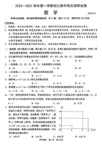 江苏省苏州市高新区2024-2025学年九年级上学期11月期中考试数学试题