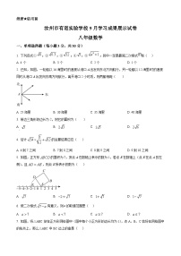 精品解析：河南省平顶山市汝州市有道实验学校-八年级上学期9月月考数学试题 含答案