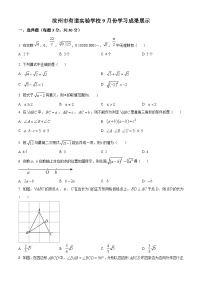 精品解析：河南省平顶山市汝州市有道实验学校八年级上学期9月月考数学试题 含答案