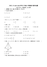重庆市万州第三中学2025-2026学年上学期期中考试八年级数学试题（含简单答案）