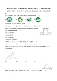 2025-2026学年广东省惠州市大亚湾区八年级（上）期中数学试卷-自定义类型