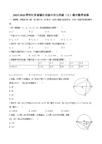 2025-2026学年江苏省镇江市扬中市九年级（上）期中数学试卷-自定义类型