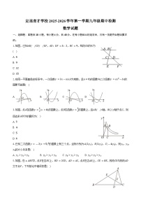 安徽省滁州市定远县育才学校2025-2026学年第一学期九年级期中检测数学试题（含答案）