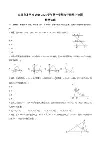 安徽省滁州市定远县育才学校2025-2026学年第一学期九年级期中检测数学试题（含答案）