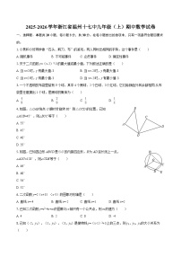 2025-2026学年浙江省温州十七中九年级（上）期中数学试卷-自定义类型