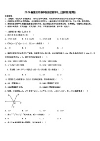 2026届重庆市渝中区名校数学七上期末检测试题含解析