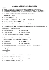 2026届重庆市渝中区名校数学七上期末检测试题含解析