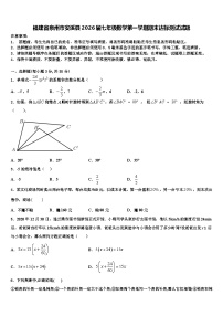 福建省泉州市安溪县2026届七年级数学第一学期期末达标测试试题含解析