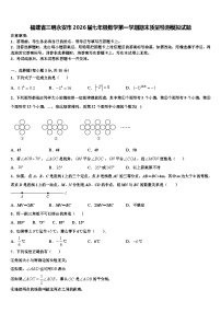 福建省三明永安市2026届七年级数学第一学期期末质量检测模拟试题含解析