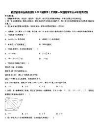 福建省泉州台商投资区2026届数学七年级第一学期期末学业水平测试试题含解析