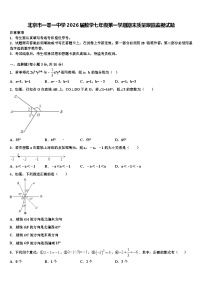 北京市一零一中学2026届数学七年级第一学期期末质量跟踪监视试题含解析