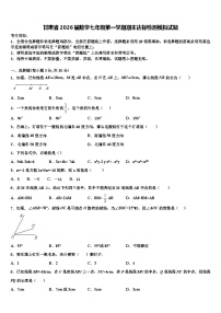 甘肃省2026届数学七年级第一学期期末达标检测模拟试题含解析