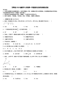 甘肃省2026届数学七年级第一学期期末达标检测模拟试题含解析