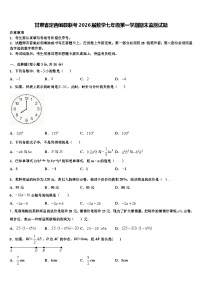 甘肃省定西岷县联考2026届数学七年级第一学期期末监测试题含解析