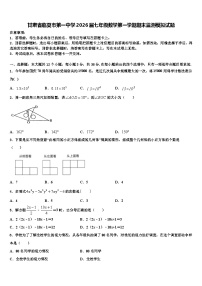 甘肃省临夏市第一中学2026届七年级数学第一学期期末监测模拟试题含解析