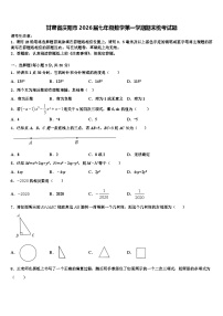 甘肃省庆阳市2026届七年级数学第一学期期末统考试题含解析