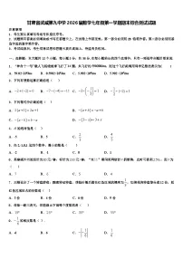 甘肃省武威第九中学2026届数学七年级第一学期期末综合测试试题含解析