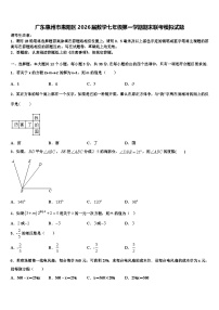广东惠州市惠阳区2026届数学七年级第一学期期末联考模拟试题含解析