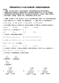 甘肃省武威市名校2026届七年级数学第一学期期末检测模拟试题含解析